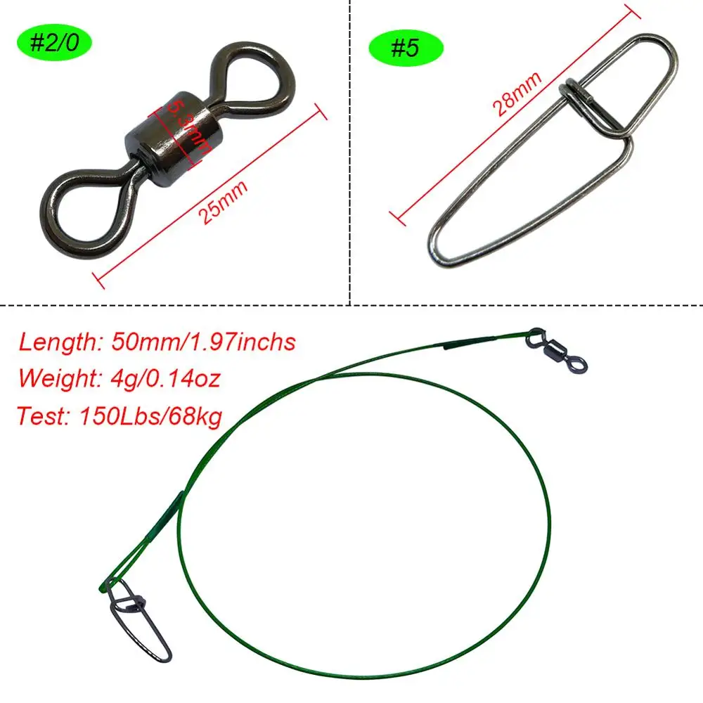 10 шт. 50 см рыболовная леска лидер проволока рыболовная леска тест 150 фунтов/68 кг pesca анти-укус проволока леска с поворотной оснасткой Карп Рыболовная Снасть