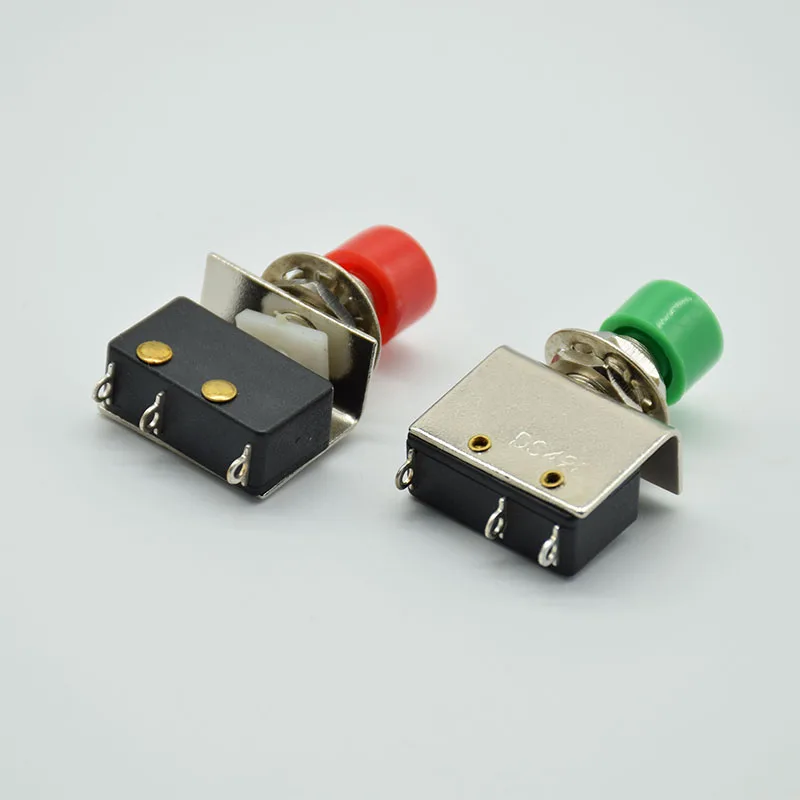 

2pcs 3 pins 8mm red green hat reset Push Button Switch