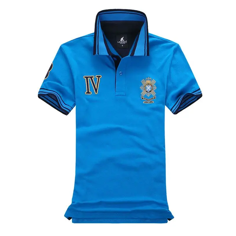Brand Polo Shirt Men Solid Shirts Embroidery Logo Short Sleeve Casual