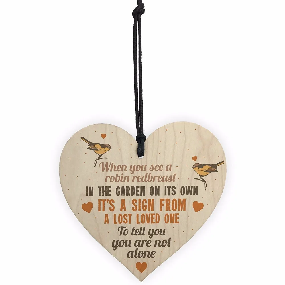 Meijiafei Robin Redbreast Memorial Bereavement Family Friend Nan Mum Dad Hanging Plaque Grave Sign | Дом и сад