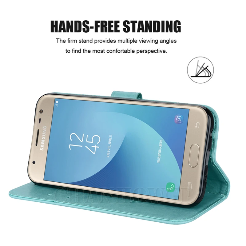 Чехол бумажник с откидной крышкой и розами для Samsung Galaxy J4 J6 J8 J3 J5 J7 Neo A5 A7 A9 A6 A8 2018 2017