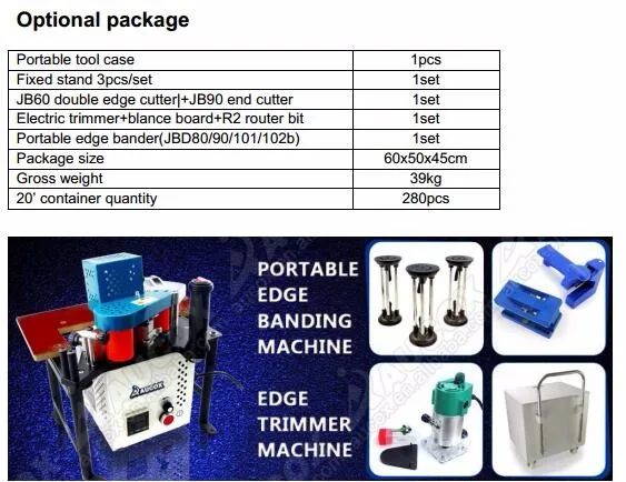JBD80 Портативный станок для облицовывания кромок весь набор с 7 пункт для наклеивания, отделка, резка, и закрепленная присоска
