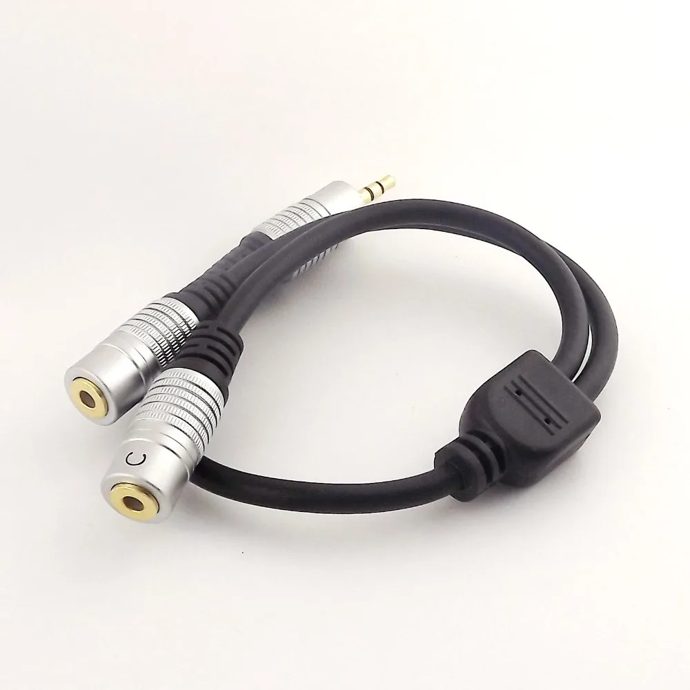 10pc 3 5mm Male 3 Pole Stereo to 2xFemale Extension Headphone Splitter Audio Cable 30cm