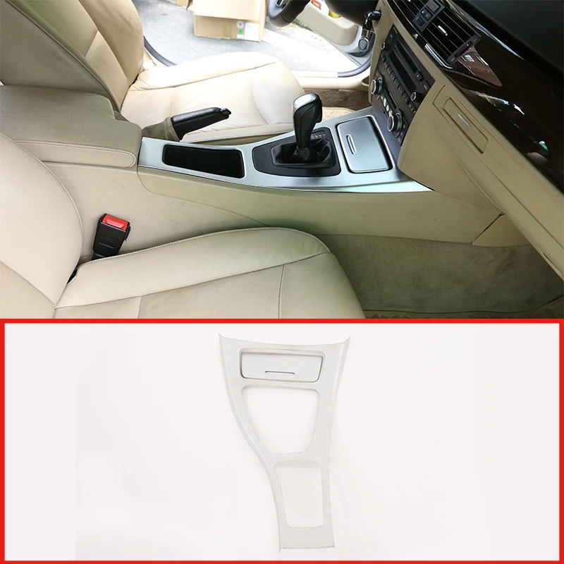 

2Pcs Matte Silver ABS Center Console Gear Shift Frame For BMW E90 E92 2005-2012 3 Series Car Accessories For Left Hand Drive