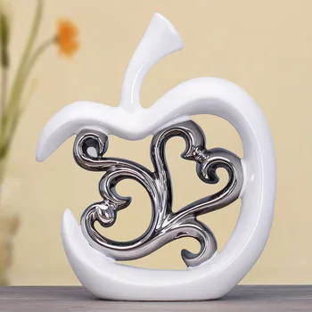 

Ceramic Handicrafts Modern Household Decoration Creative Wedding Gifts Silver Plated Apples
