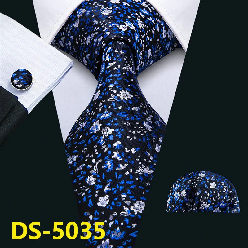 DS-5035 Мужской галстук, золотой, темно-синий, в полоску, шелк, галстук Barry. Wang, 3,4 дюймов, жаккардовые, вечерние, свадебные, тканые, модные, дизайнерские, галстук для мужчин, DS-5032 - Цвет: DS-5035