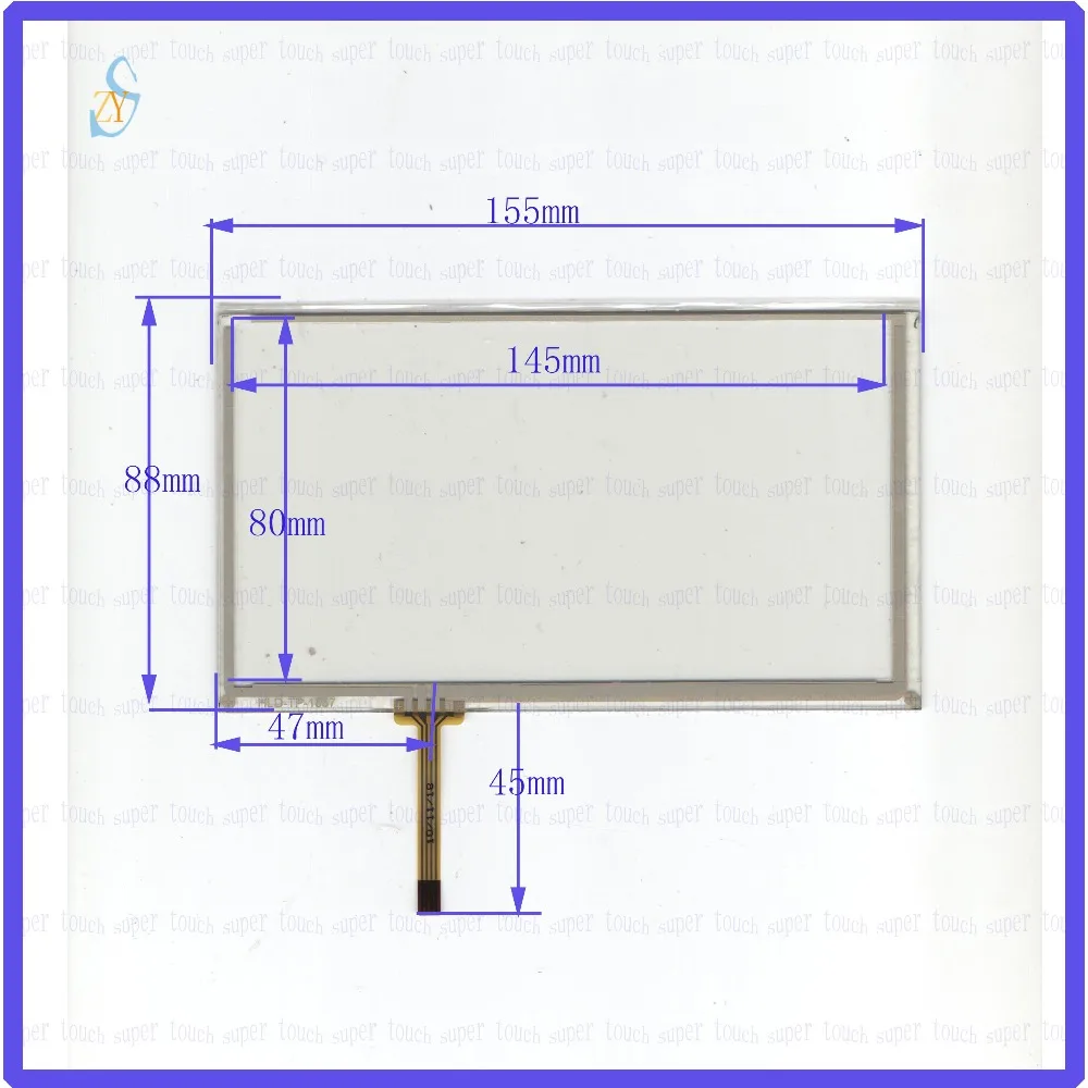 

ZhiYuSun POST HLD-TP-1887 6.2 inch 4-wire resistive touch panel for Car DVD, 155*88 GPS Navigator screen 155mm*88mm