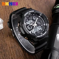 SKMEI Brand 50m Waterproof Children's Watches LED Multifunction Dual Time Quartz Digital Kids Wrist Watches Children Dress Watch 2