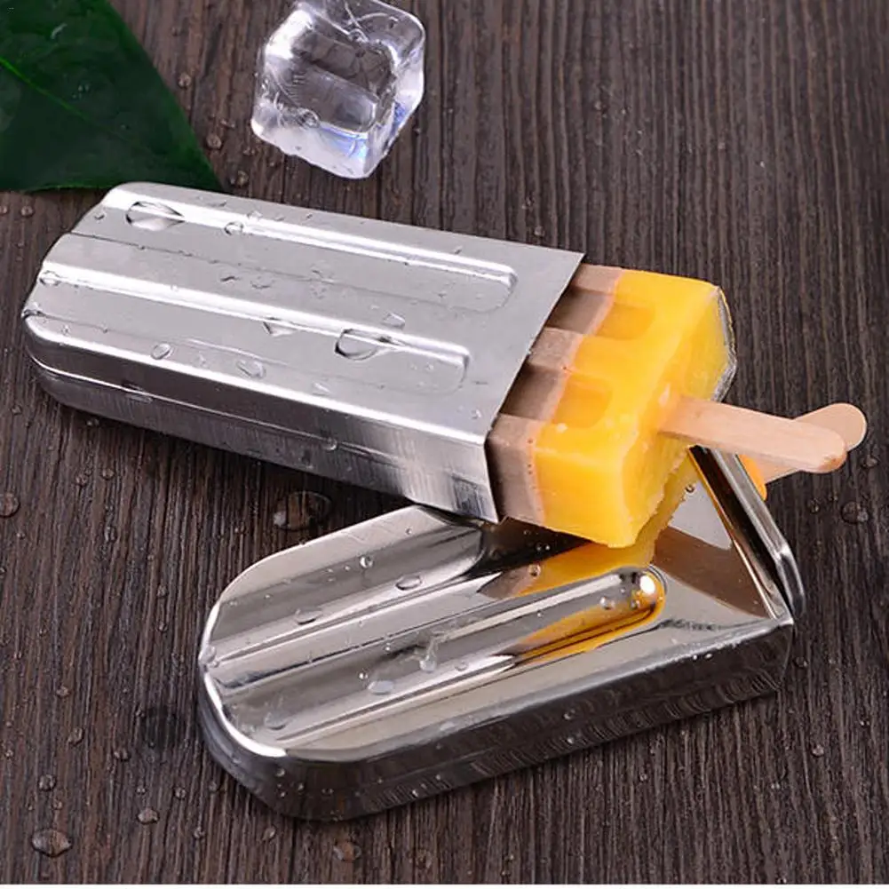 

1Pcs DIY Ice Cream Pop Mold Popsicle Flat Ice Pop Mould Stainless Steel Ice Cube Tray Pan Kitchen Tools