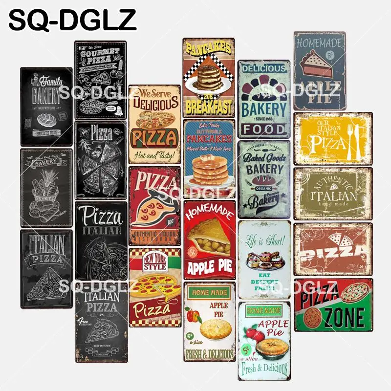 

[SQ-DGLZ] New The Best Pizza Tin Sign Pancakes Wall Decor Apple Pie Metal Crafts Painting Plaques Art Poster