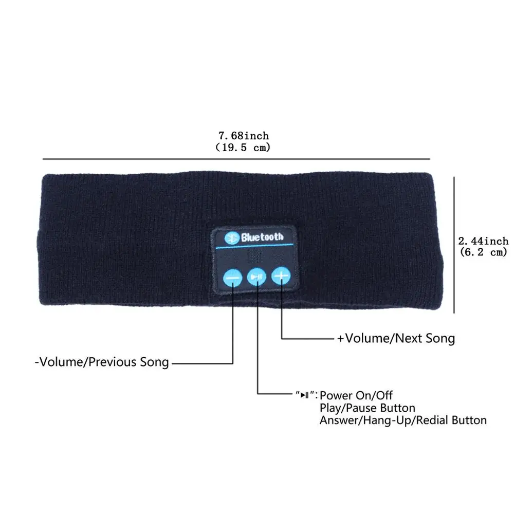 Sport Bluetooth Headband with Stereo Wireless Headphone Hands Free for Gym Fitness Exercise Running Jogging Hiking (5)