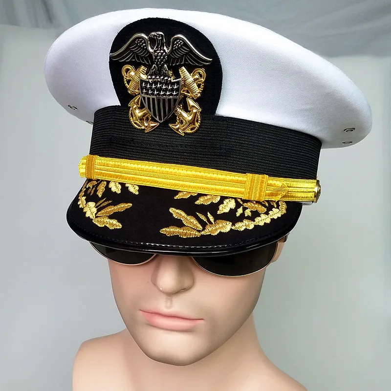  army hat American officer Visor hats men for cosplay military eagle emblem hats Halloween Christmas