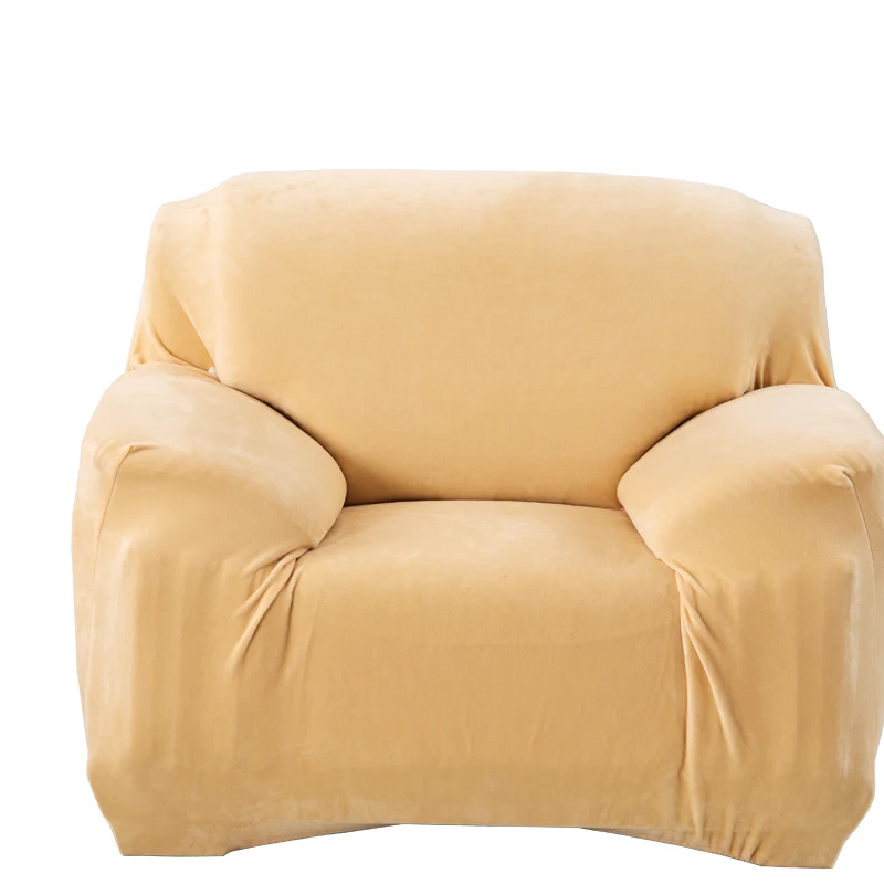 Чехлы для диванов и стульев, пыленепроницаемые чехлы для диванов, бархатная плюшевая ткань, сохраняющая тепло, для сна, для собак, подлокотники, чехлы для стульев, растягивающиеся, на одно сиденье - Цвет: beige