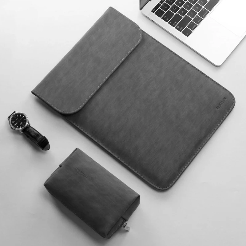 

2019 New Matte PU Leather Sleeve Laptop Bag 15.6 14 For macbook Air 13 Case Pro Retina 11 12 15 For Xiaomi Mi Notebook 12.5 13.3