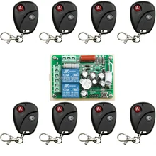 AC220V 2CH 2channe беспроводной пульт дистанционного управления системы коммутации teleswitch 1* приемник+ 8* передатчики для устройств ворота двери гаража