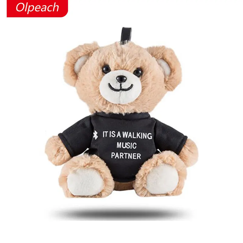 Olpeach Teddy Bear Plush Toy Wireless Bluetooth Speaker 3W Clear