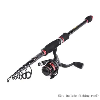 

1.8m/2.1m/2.4m/2.7m Carbon Lure Fishing Spinning Rod Matt Black H Hardness Telescopic Ultra Light Travel Fishing Pole