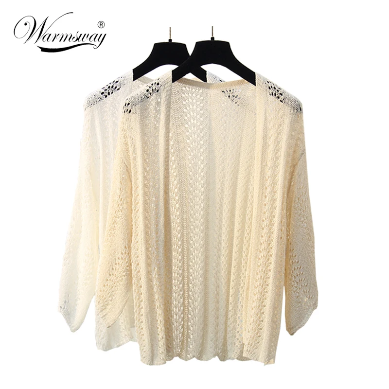 Camisas Mujer Summer Autumn Crochet Blouse Women Fashion Loose Sun-proofed Tops Sexy Hollow Out Knitted Cardigan Chemise  B-146