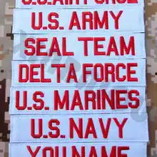 Пользовательское имя лента белый фон красные буквы вышивка патч