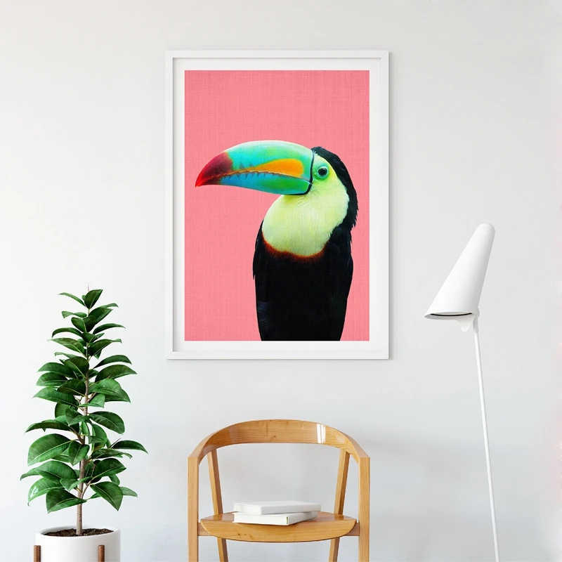 Холст с изображением птиц Toucan Современная фотография яркий красочный большой