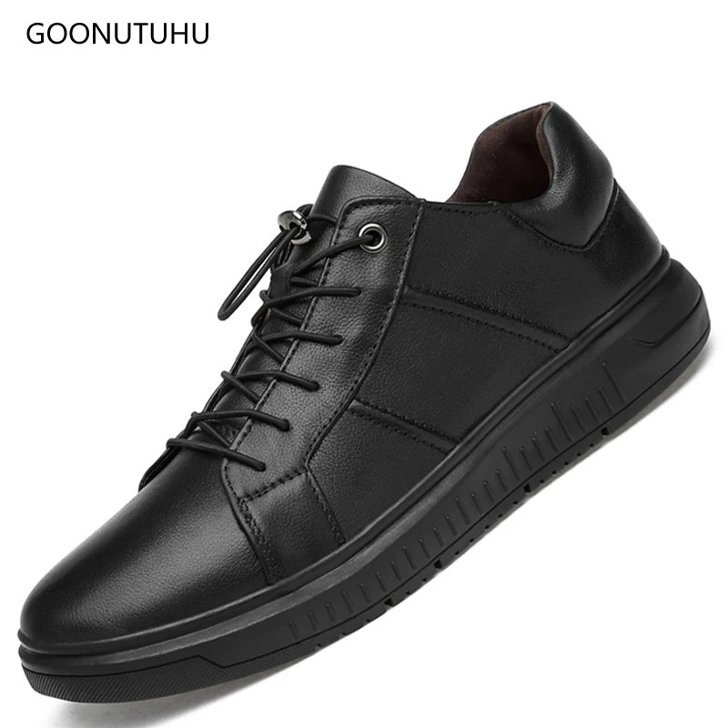 38 Couro Homens Masculino on Slip Tamanho Homem Sapatos Respirável Black Casuais Para Vaca Moda Genuína Da Preta Sapato Mocassins 44 Plataforma De qfqHgxz