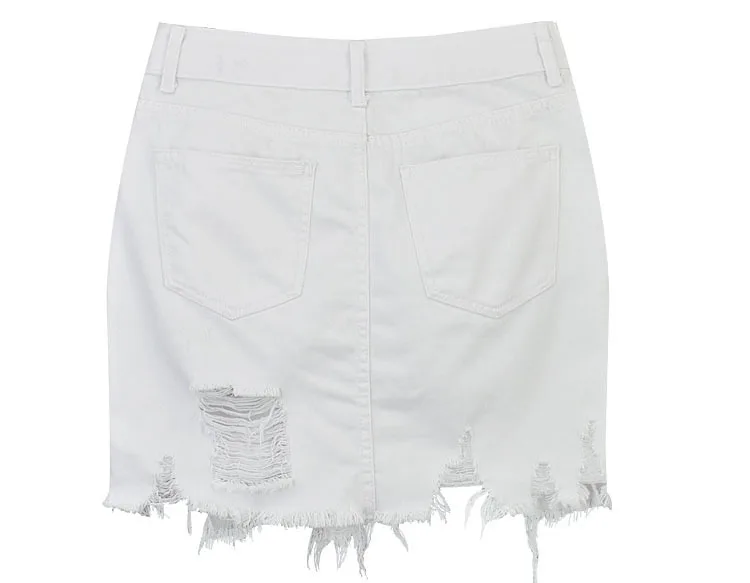 Women's high waist hip half skirt in pure white irregular worn foot tassel spring summer popular wild (10)