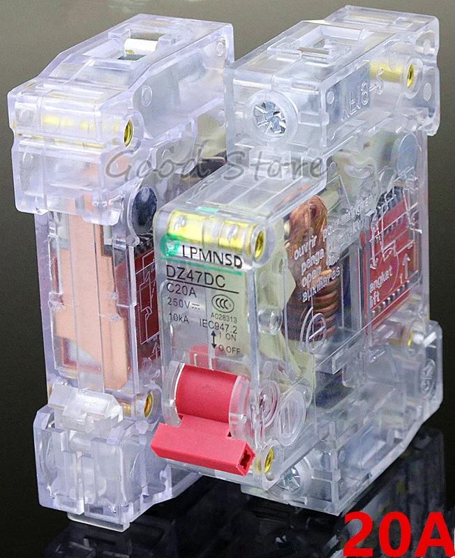1PCS DZ47 MCB 20A 250V Transparent SD Alarm Auxiliary Switch AC DC