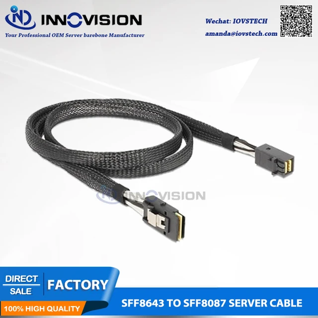 Best Price High Density 12GB SFF-8087 Mini SAS To SFF-8643 Server Cable for Internal Hosts Best Price High Density 12GB SFF-8087 Mini SAS To SFF-8643 Server Cable for Internal Hosts