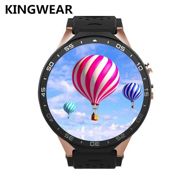 

Kingwear kw88 with Google play heart rate monitor nano sim card slot 3G smart watch wcdma wifi gps wristwatch for ios Android