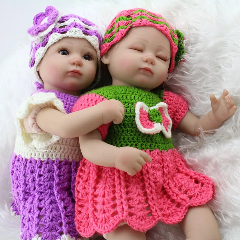 NPKDOLL Reborn baby наряд 16 дюймов см 45 см куклы вязанные розовые фиолетовые куклы шляпа милые аксессуары близнецы Дети Рождественский подарок