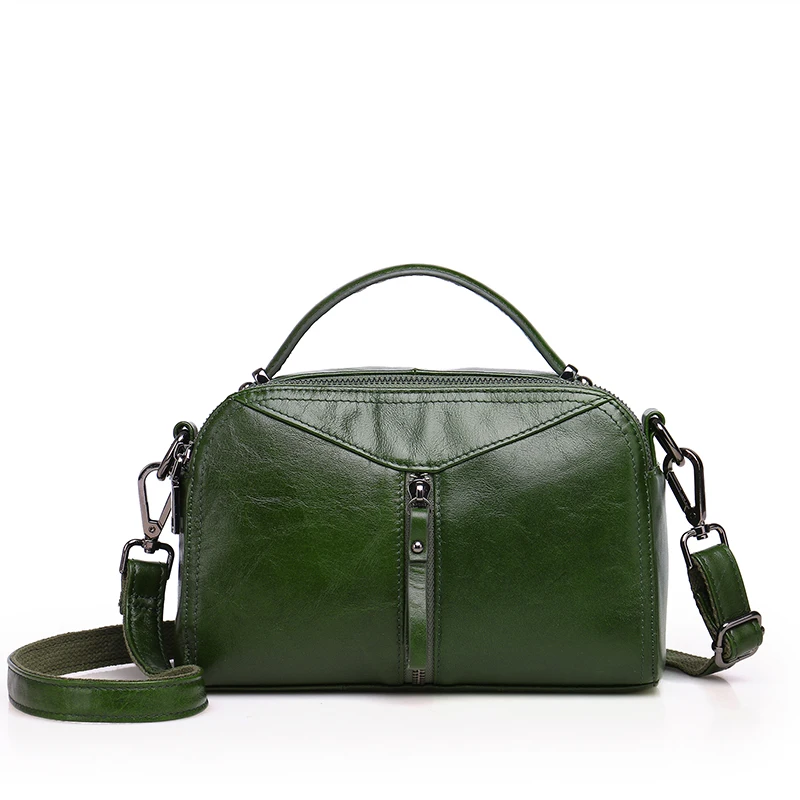 Женские сумки от известного бренда, мягкие сумки-почтальонки из натуральной кожи, шовная Бостонская сумка, Женские винтажные дизайнерские сумки - Цвет: Green