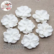 20 шт 25 мм белый цветок смолы flatback Кабошон DIY Ювелирные изделия/телефон Шарм украшения без отверстия