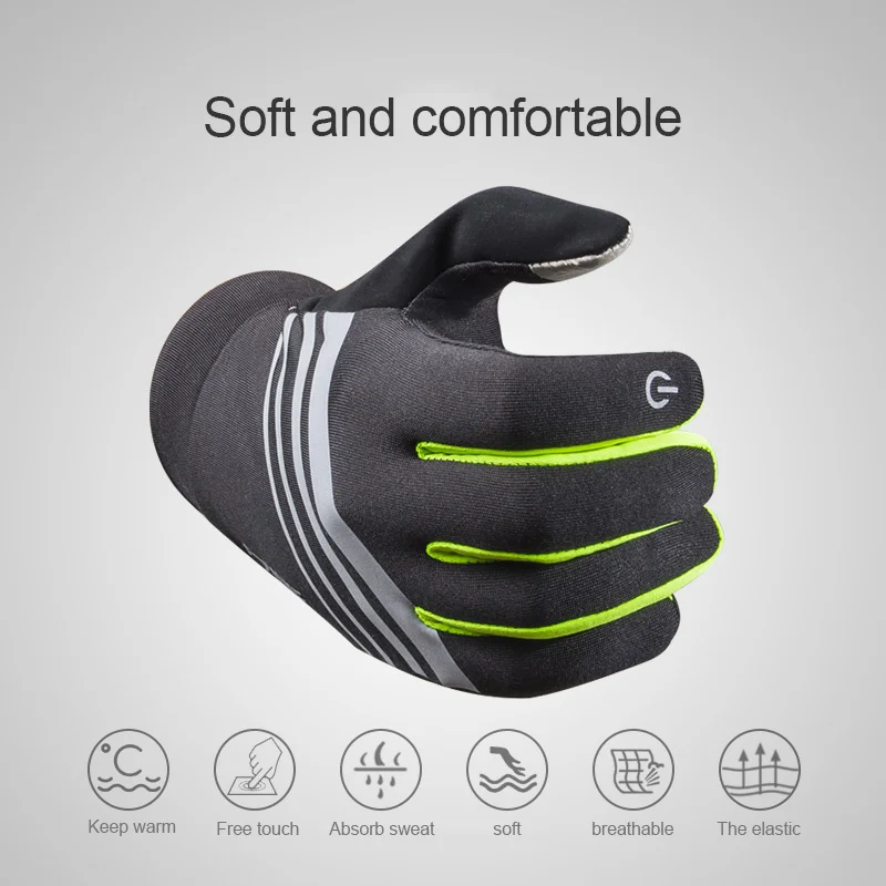 

Outdoor sports fitness gloves warm windproof riding Climbing running skiing all-finger gloves touch screen snow Unisex gloves