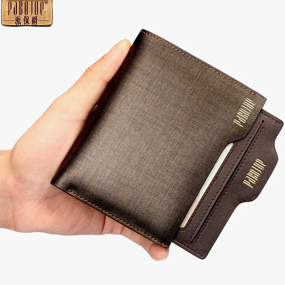 

Pabojoe Mens Leather Wallet Purse Bifold Card Case Money Holder for Gift