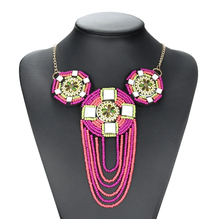 Модный большой Макси Поддельный Воротник геометрическое богемное ожерелье бусы массивное ожерелье женские ювелирные изделия, Золотая цепь Duftgold