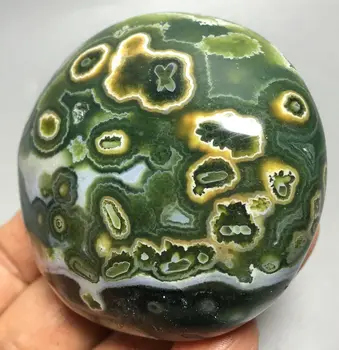 

207g Raw NATURAL OCEAN JASPER QUARTZ CRYSTAL sphere HEALING fossil