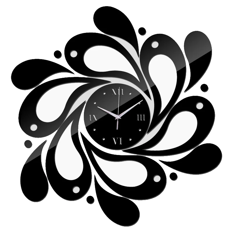 

2018 new hot mirror wall clock modern design Quartz watch real wall watch sticker home decoration fashion clocks free shipping