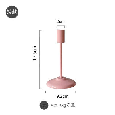 low pink Простой подсвечник в скандинавском стиле, современный декоративный подсвечник из железа, реквизит для фотосъемки - Цвет: low pink
