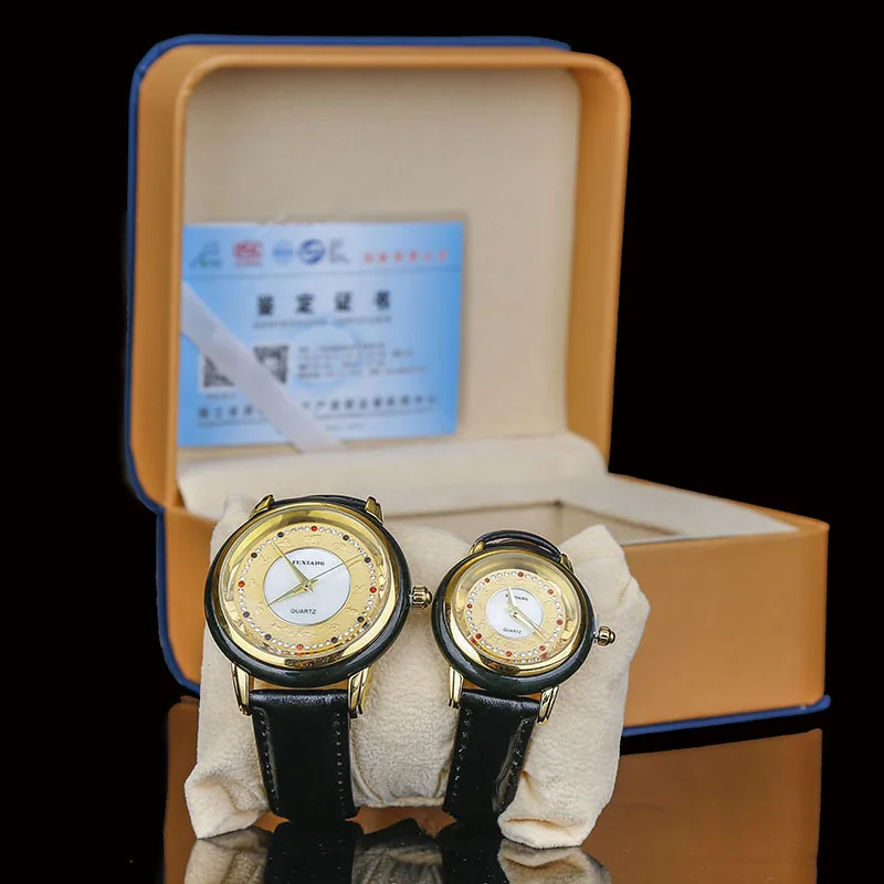 

2019 Real Rushed Japan Imports Movement Hetian Jade Chinese Zodiac Man Watches Automatic Quartz Expression Couple