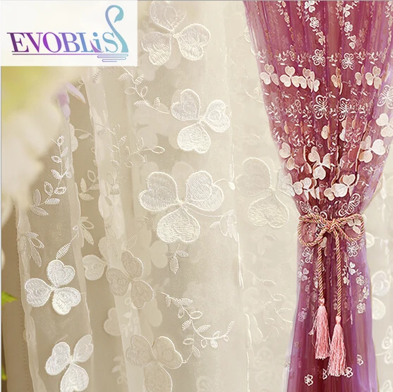 

2017 new 3D relief embroidery technology of Turkey high-end European Korean voile curtain