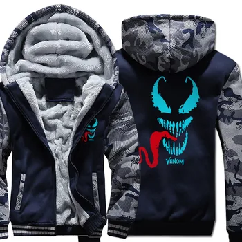 

Camouflage Sweatshirt 2019 Hot Sale Tracksuit Pullover Male Outerwear Winter Spring Fleece Warm luminous Printed Venom Hoodies