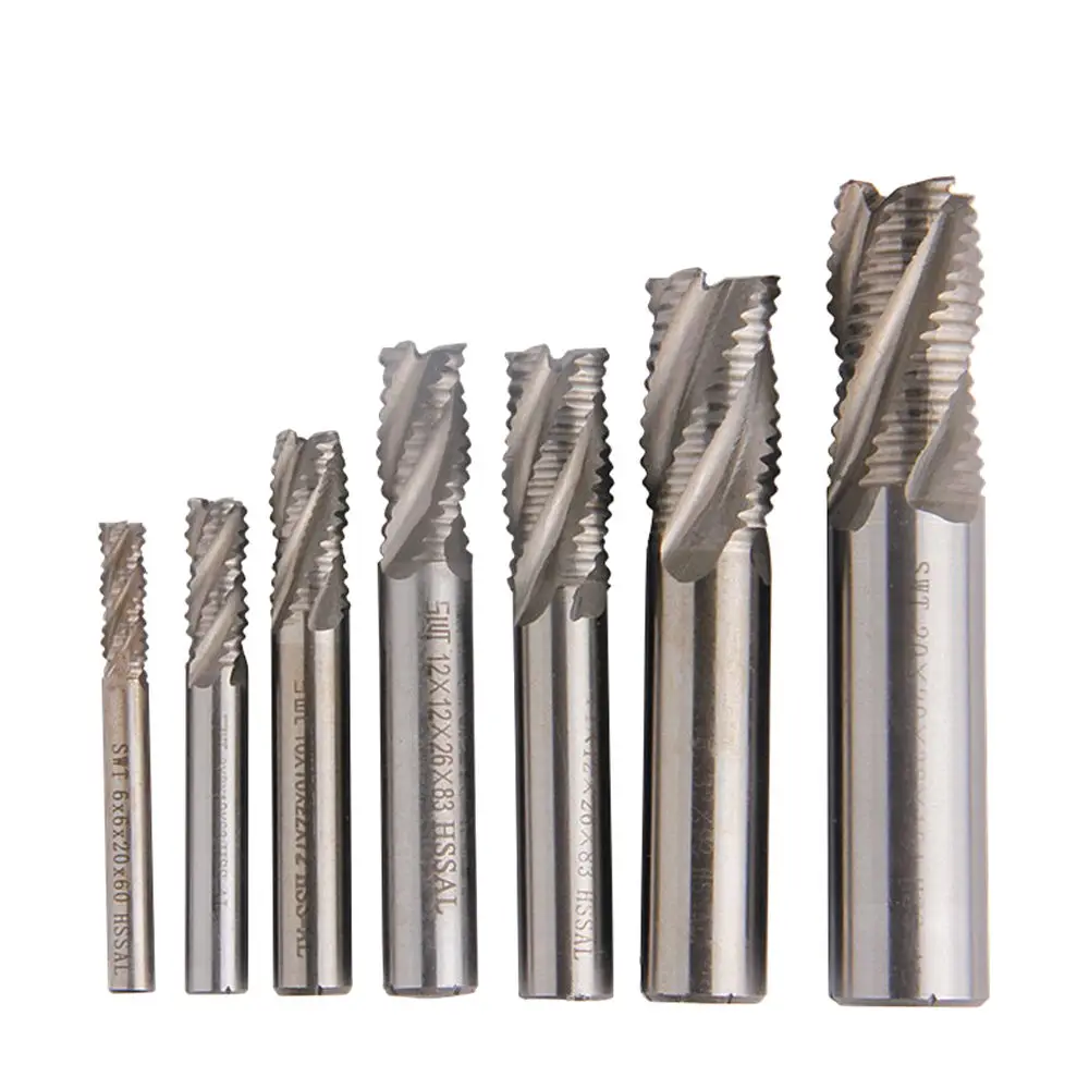 

7pcs/set Roughing Chipbreaker Milling Cutter HSS End Mill Router Bit 6-20mm