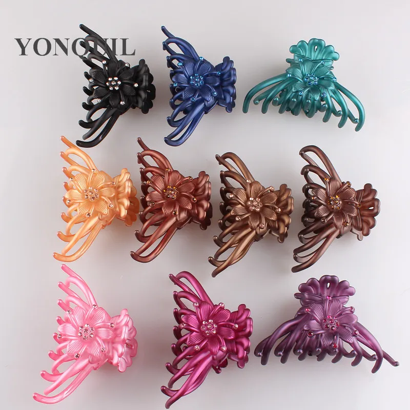 Plastic Octopus Hair Clip Fashion Hair Claw Black Hairpin Crystal Hair Accessories for Women