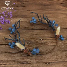 CC Свадебные украшения венок-Корона ободки для волос лесной стиль обручение аксессуары для волос для невесты Приморский цветок фруктовая форма mq038