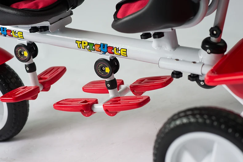 Assento com Cesta 4 em 1 Gêmeos Crianças Trike Bebê Criança Triciclo Segurança Duplo Girar 9 Carrinhos p/ dirigir