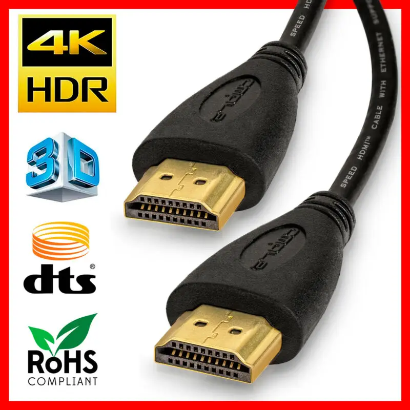 Premium HDMI Cavo v2.0 Ad Alta Velocità Digitale HDTV Ultra HD 2160 p 4 K 3D Audio V2.0 Ultra Per H