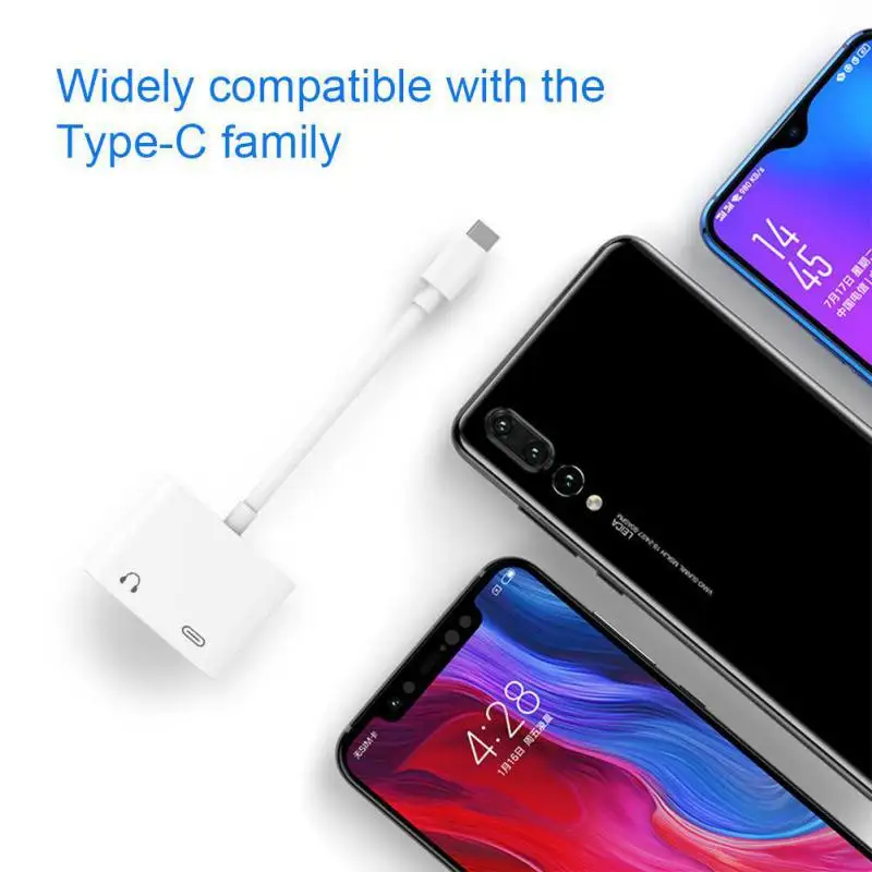 Тип с разъемами типа C и 3,5 мм цифровой аудио конвертер USB PD быстрой зарядки качество звука Hi-Fi для samsung S10 HuaWei Коврики Xiaomi 8 9