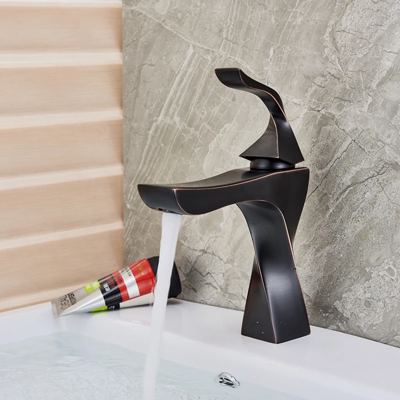 

Golden ORB Chrome Nickel Bathroom Faucet Hot&Cold Water Mixer Tap Single Handle Single Hole Faucet 4 Color Available