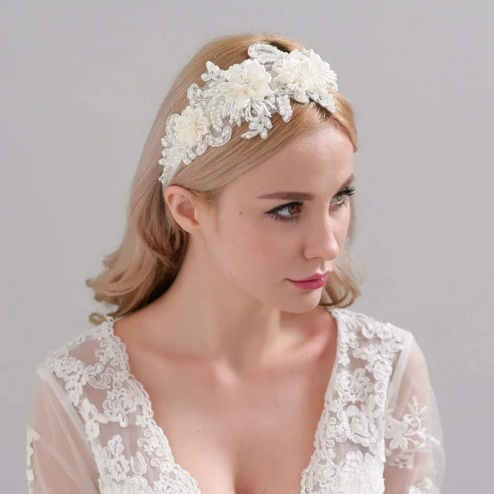 New Headwear Vintage pearl Hair 2018 Bridal Hats Pearls Flowers Beaded