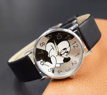 

Cartoon Quartz Wristwatch Children Hot Sale Leather Watch Mickey fashion casual watches kid boy women girls cute relojes